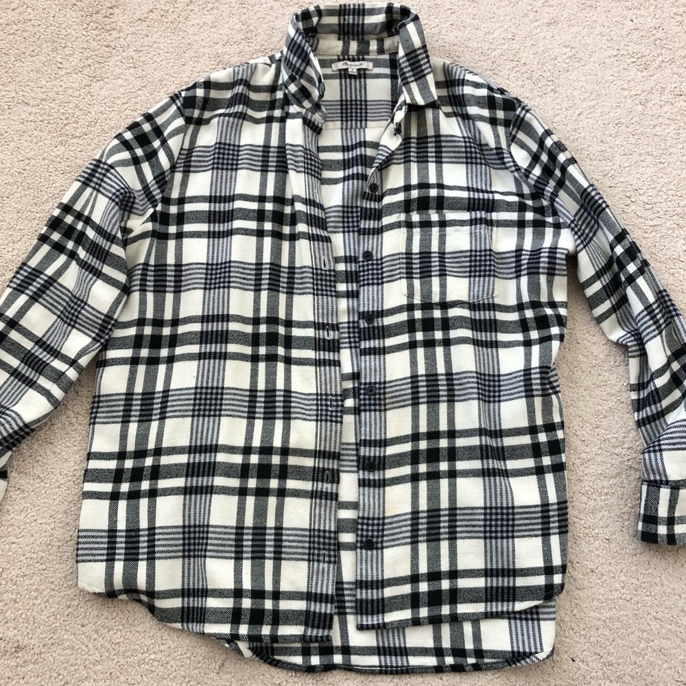 Madewell Wool Plaid Shirt Size Medium
